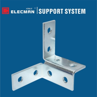 Galvanised Steel 8 Hole Strut Corner Aluminum Channel Connectors Double Wing