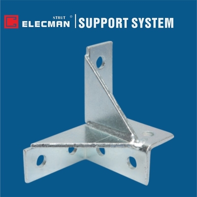 Double Wing 8 Hole Gussetted Strut Channel Connectors Wall Bracket Galvanized Steel