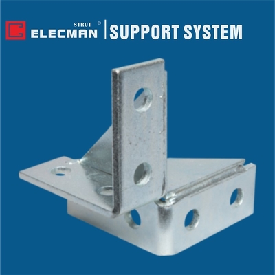 Double Wing 8 Hole Gussetted Strut Channel Connectors Wall Bracket Galvanized Steel