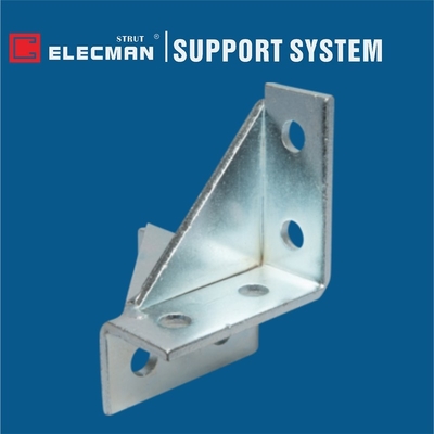 Double Wing 8 Hole Gussetted Strut Channel Connectors Wall Bracket Galvanized Steel