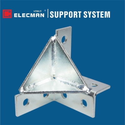 Hot Dipped Galvanised Steel Strut Wing Fittings Double Corner Bracket Support 8 Hole