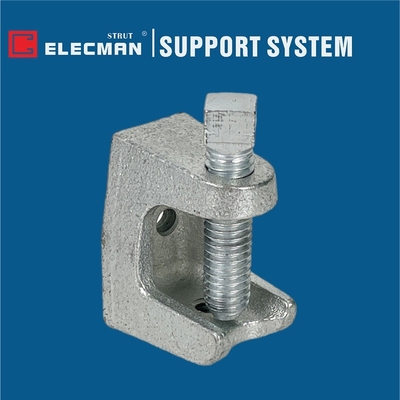 Malleable Iron Heavy Duty Single Screw Pipe Beam Clamp 2 Hole Type