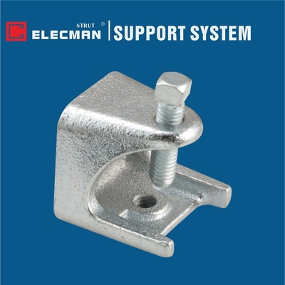 Malleable Iron Heavy Duty Single Screw Pipe Beam Clamp 2 Hole Type