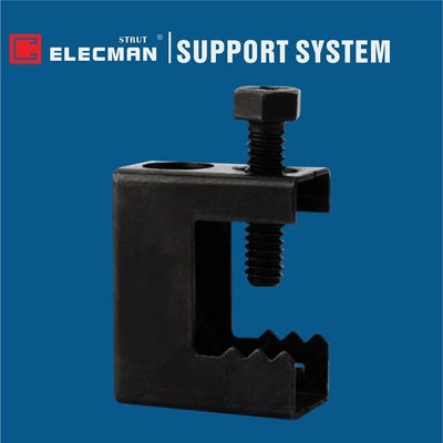Black Coated Spring Steel BC Beam Clamps For Threaded Rod 1/2 Inch Flange