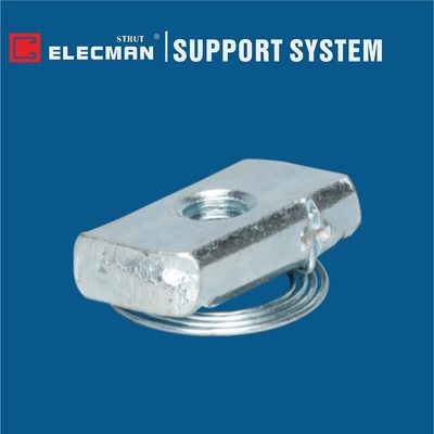Clamping Strut Channel Nuts With Spring Zinc Plated Galvanised Steel