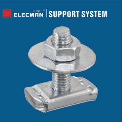 M10 40mm Threaded UNI Strut Channel Nuts Without Spring Galvanized Steel