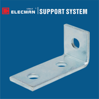 Electro Galvanized Steel Strut Angle Fittings Three Holes Corner 90 Degree Angle Strut Bracket