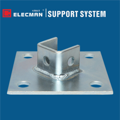 Single Colum Single Level Strut Post Base Plate Galvanized Steel