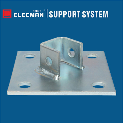 Single Colum Single Level Strut Post Base Plate Galvanized Steel