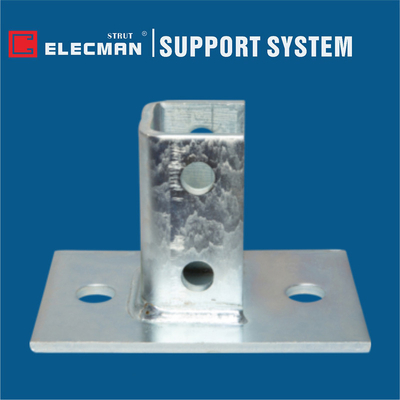 Single Colum Double Strut Post Base Galvanized Steel For Strut Channel