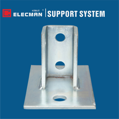 Single Colum Double Strut Post Base Galvanized Steel For Strut Channel