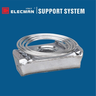 Clamping Strut Channel Nuts With Spring Zinc Plated Galvanised Steel