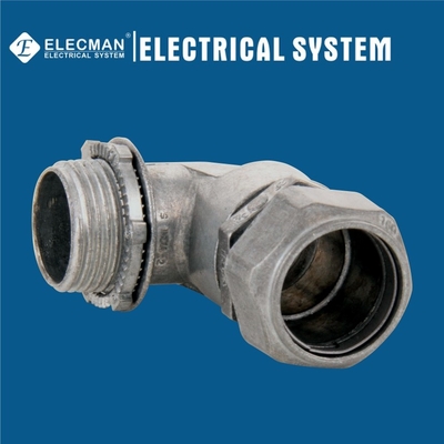 90 Deg Angle 1/2 In Zinc Die Cast EMT To Box Connectors Compression Type