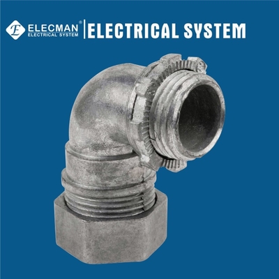 90 Deg Angle 1/2 In Zinc Die Cast EMT To Box Connectors Compression Type