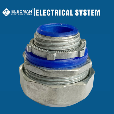 1/2 Inch Zinc Straight Liquid Tight Connector With Blue Insulator