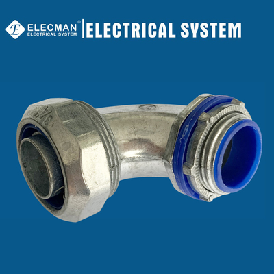 Insulated Liquid Tight Connector 90 Degree Type Zinc 3/4" UL Listed