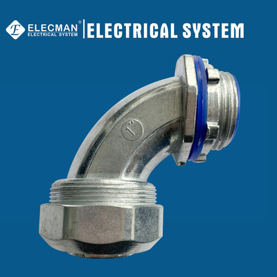 Zinc Die Cast 1 In. 90 Degree Liquid Tight Flex Watertight Connector