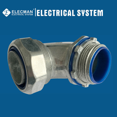 90 Degree Type Zinc Liquid Tight Connector 1-1/4" With Insulated Throat