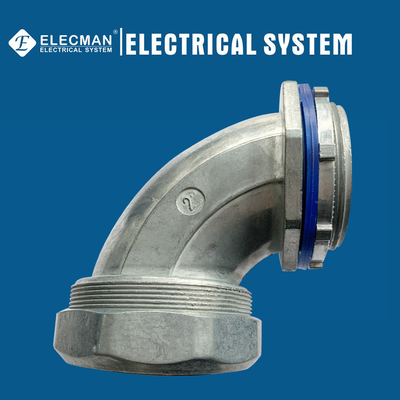 2" Zinc Insulated 90 Degree Liquid Tight Flexible Conduit Connector