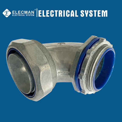 2" Zinc Insulated 90 Degree Liquid Tight Flexible Conduit Connector
