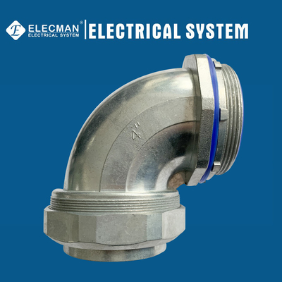 4" Zinc Straight Liquid Tight Connector With Blue Insulated Throat