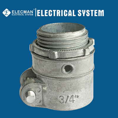 Zinc 3/4 Inch Squeeze Box Connector Straight Type Flex Connector