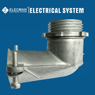Zinc 90 Degree Squeeze Connector 1 Inch Flex To Box Connector