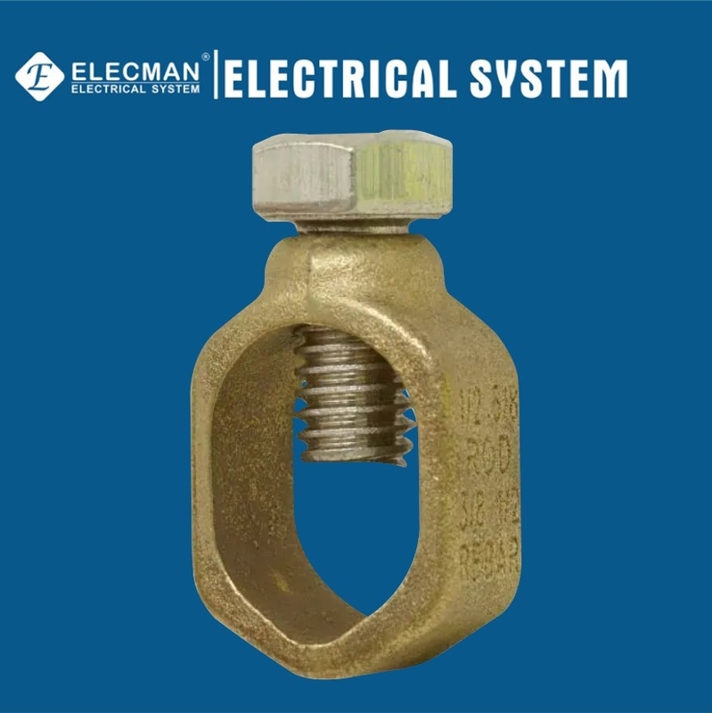 A Type Flexible Conduit Fittings Copper Alloy Grounding Rod Clamp With Stainless Steel Screw