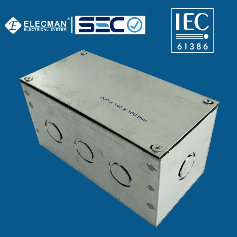 IEC 61386 Large Waterproof Steel Welded Electric Cable Junction Box 200*100*100mm