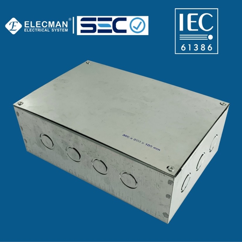 IEC 61386 Steel Cable Junction Large Waterproof Electrical Box 300*200*100mm