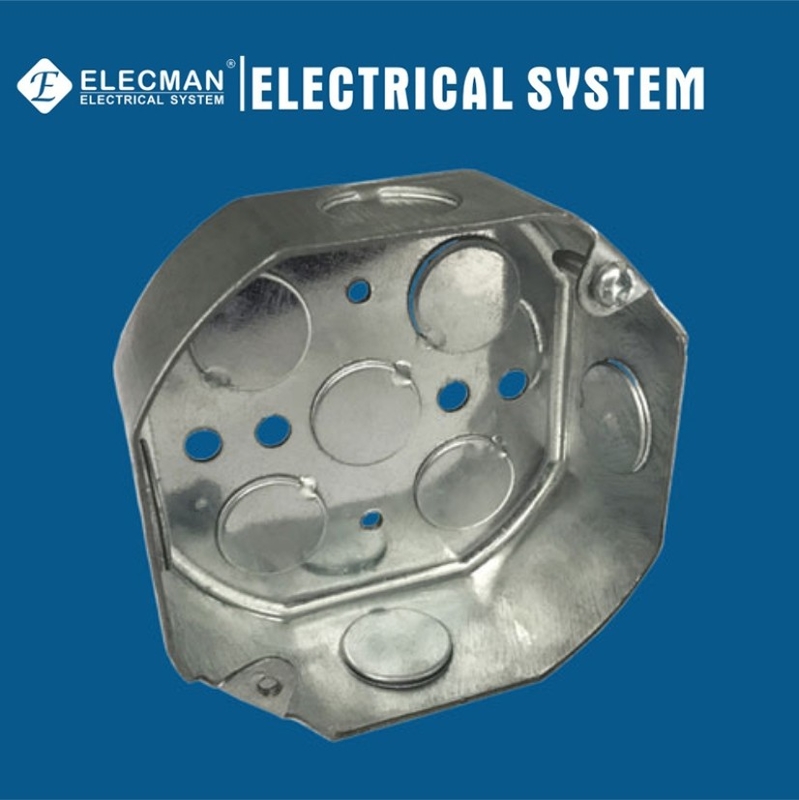 4inch Galvanized Steel Octagonal Metallic Outlet Boxes For Lighting Fixtures