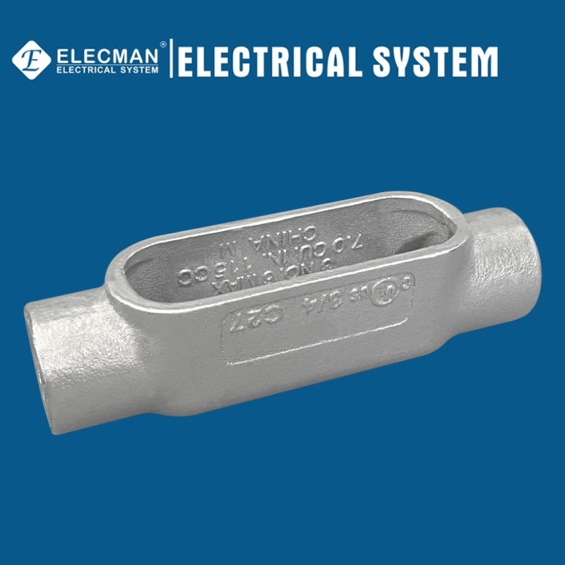 3" Form 7 IMC Rigid Electrical Straight Conduit Body Threaded C Type Gray Iron