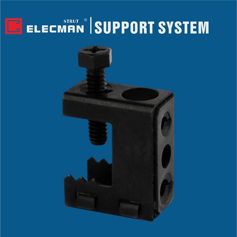 Black Coated Spring Steel BC Beam Clamps For Threaded Rod 1/2 Inch Flange
