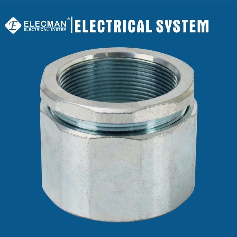 2" Zinc Plated Steel Threaded IMC Rigid 3-Piece Coupling