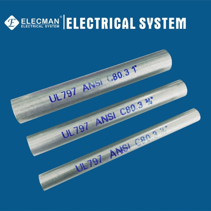 ANSI 80.3 UL797 Gi Electrical Metallic Tubing EMT Conduit Thin Wall