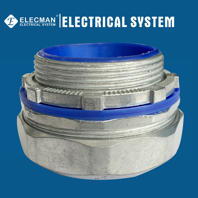 2" Zinc Insulated Straight Liquid Tight Flexible Conduit Connector